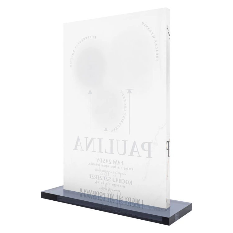 Statuetka ze zdjęciem - prezent urodzinowy - brokatowy akryl - wys. 21,5 cm - DTA145