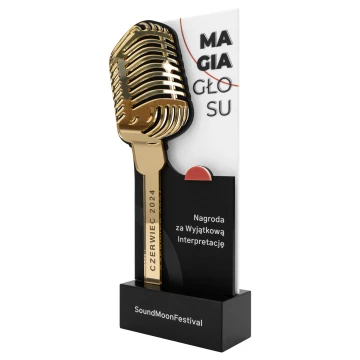 Statuetka dla muzyka - Magia głosu - MIKROFON - wys. 27,5 cm - DTA146