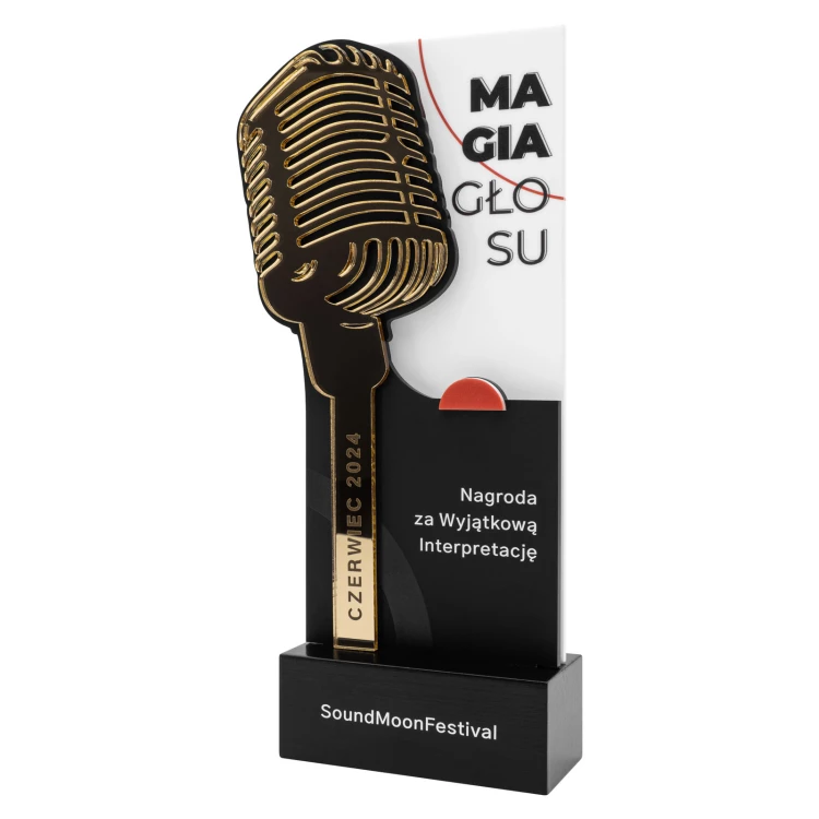 Statuetka dla muzyka - Magia głosu - MIKROFON - wys. 27,5 cm - DTA146