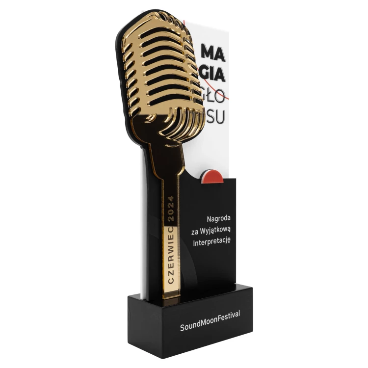 Statuetka dla muzyka - Magia głosu - MIKROFON - wys. 27,5 cm - DTA146