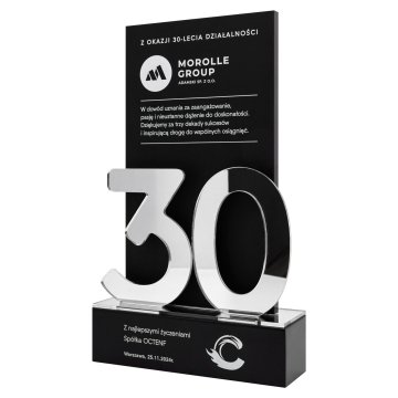 Statuetka biznesowa jubileuszowa - 30-lecie prezent dla firmy - wys. 25 cm - DTA205