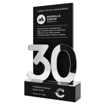 Statuetka biznesowa jubileuszowa - 30-lecie prezent dla firmy - wys. 25 cm - DTA205