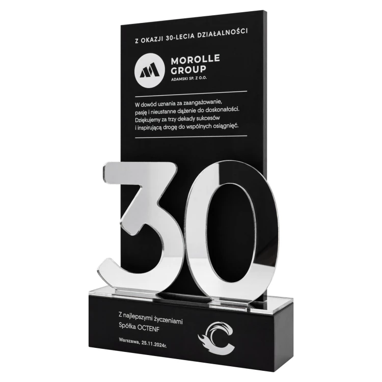 Statuetka biznesowa jubileuszowa - 30-lecie prezent dla firmy - wys. 25 cm - DTA205