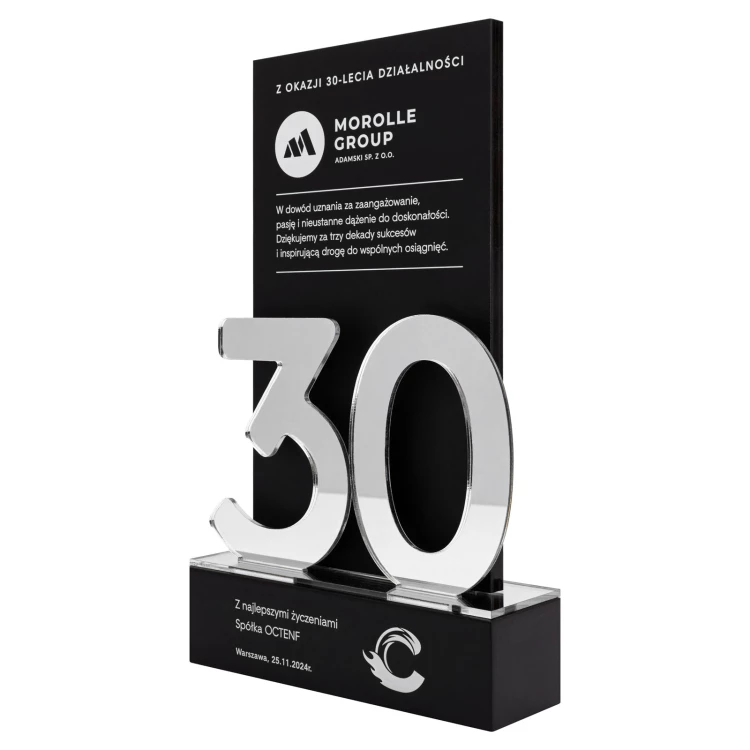 Statuetka biznesowa jubileuszowa - 30-lecie prezent dla firmy - wys. 25 cm - DTA205