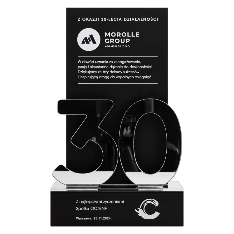 Statuetka biznesowa jubileuszowa - 30-lecie prezent dla firmy - wys. 25 cm - DTA205