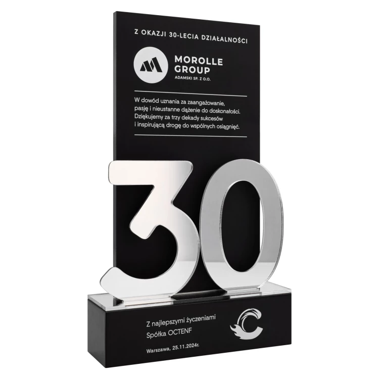 Statuetka biznesowa jubileuszowa - 30-lecie prezent dla firmy - wys. 25 cm - DTA205