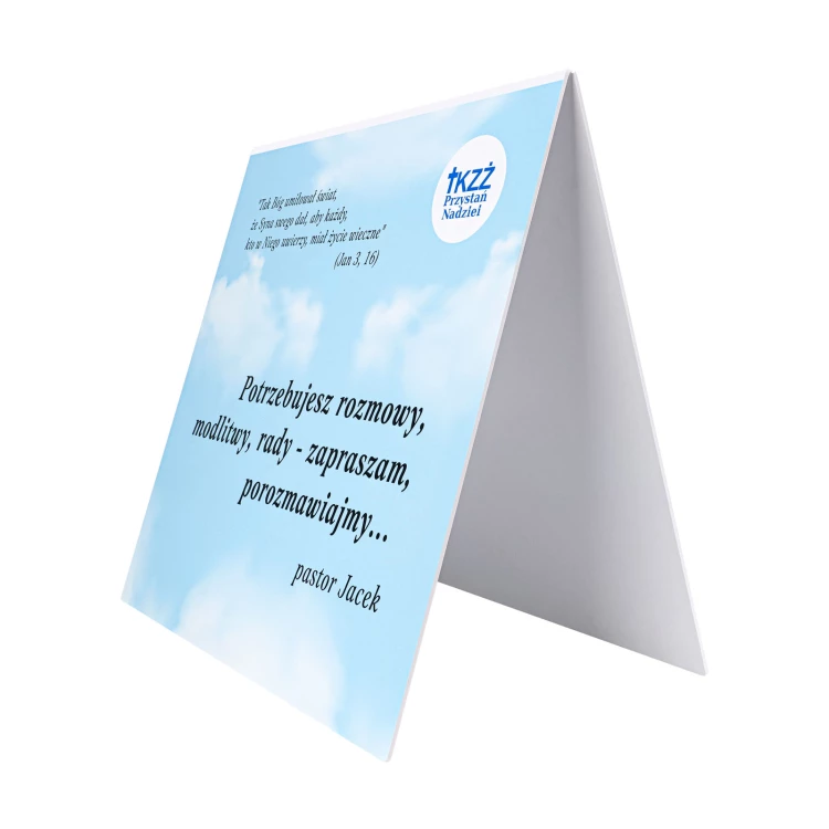 Dwustronny potykacz reklamowy - dowolny nadruk UV - wym. 450x450mm - PT004