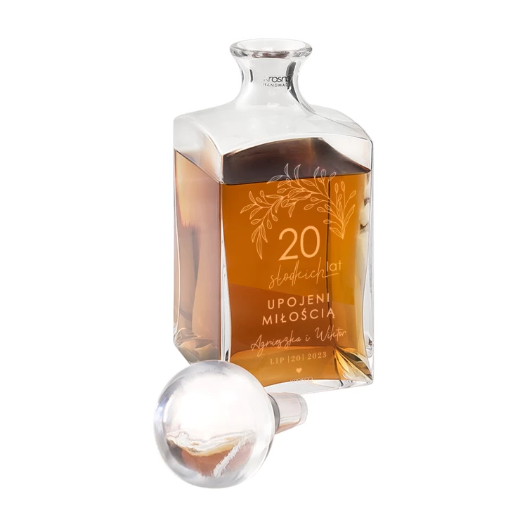 Karafka z grawerem do whisky lub nalewek - TREFL - 20 rocznica ślubu - KAR050