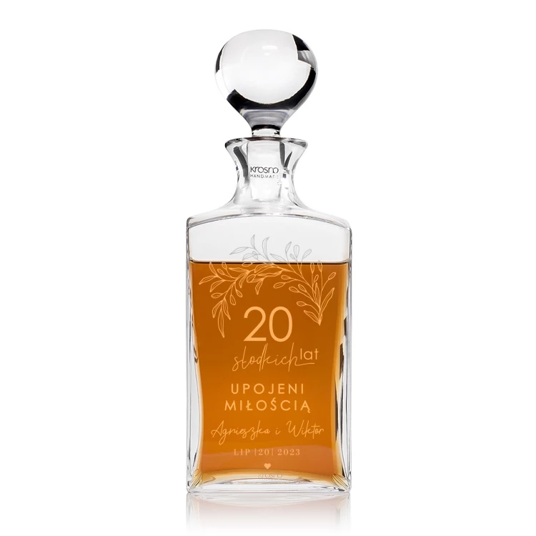 Karafka z grawerem do whisky lub nalewek - TREFL - 20 rocznica ślubu - KAR050