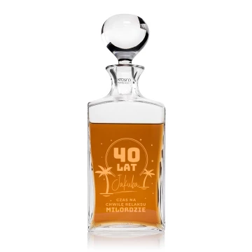 Karafka z grawerem do whisky lub nalewek - TREFL - Prezent na urodziny 40 lat - KAR047