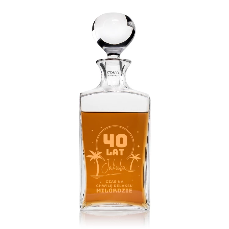 Karafka z grawerem do whisky lub nalewek - TREFL - Prezent na urodziny 40 lat - KAR047