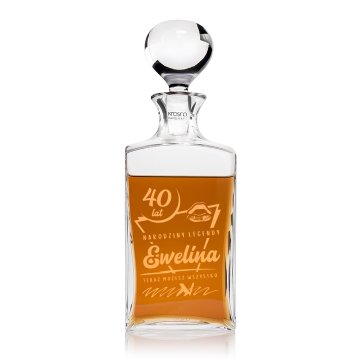 Karafka z grawerem do whisky lub nalewek - TREFL - Prezent na urodziny 40 lat - KAR049