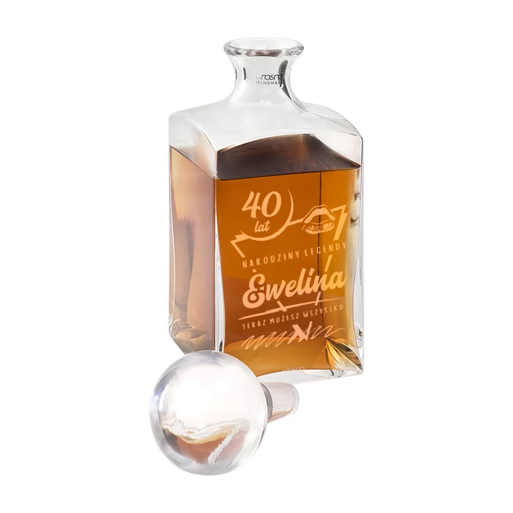 Karafka z grawerem do whisky lub nalewek - TREFL - Prezent na urodziny 40 lat - KAR049