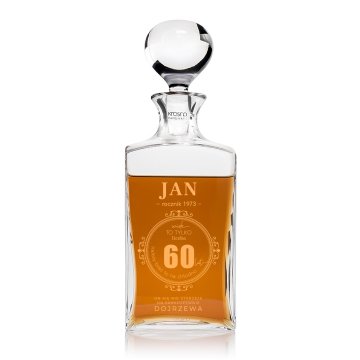 Karafka z grawerem do whisky lub nalewek - TREFL - Prezent na urodziny 60 lat - KAR053