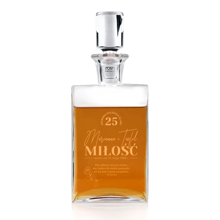 Karafka z grawerem do whisky lub nalewek - CAMEL - 25 rocznica - KAR061