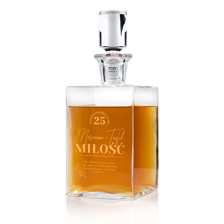 Karafka z grawerem do whisky lub nalewek - CAMEL - 25 rocznica - KAR061