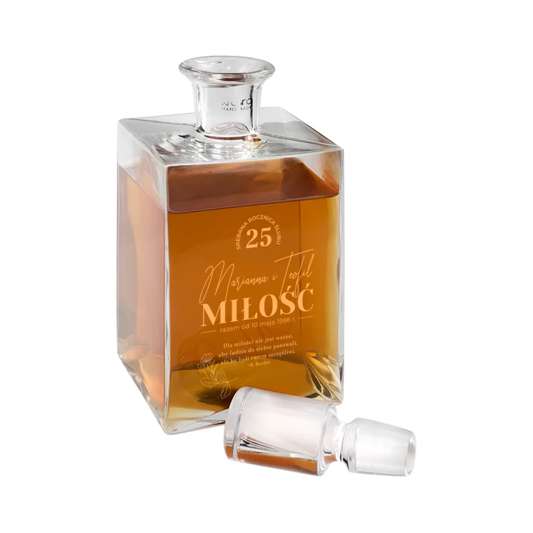Karafka z grawerem do whisky lub nalewek - CAMEL - 25 rocznica - KAR061