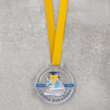 Medal dla absolwenta przedszkola - akryl transparentny gr. 5mm - śr. 60mm - MGR119