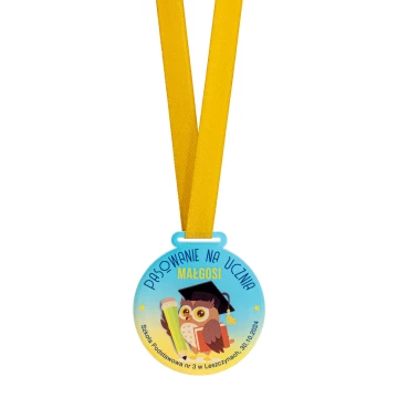 Medal pasowanie na ucznia - akryl transparentny gr. 5mm - śr. 60mm - MGR116