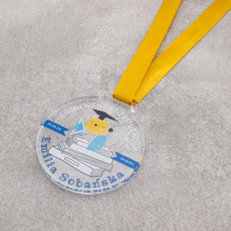 Medal dla absolwenta przedszkola - akryl transparentny gr. 5mm - śr. 60mm - MGR119