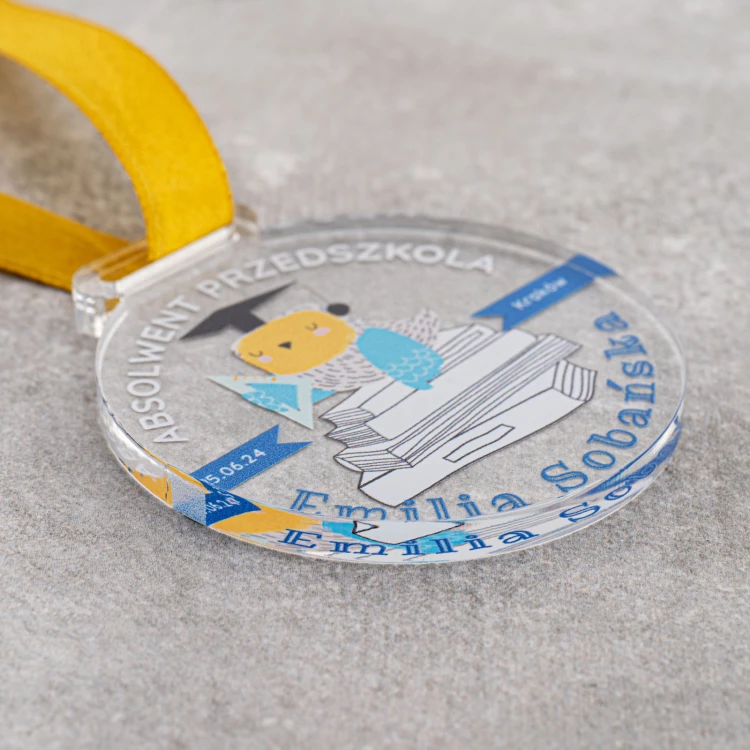 Medal dla absolwenta przedszkola - akryl transparentny gr. 5mm - śr. 60mm - MGR119