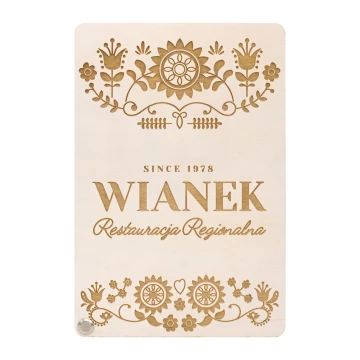 Drewniany płatnik kelnerski - dowolny grawer laserem - wym. 115x170mm - MEN030