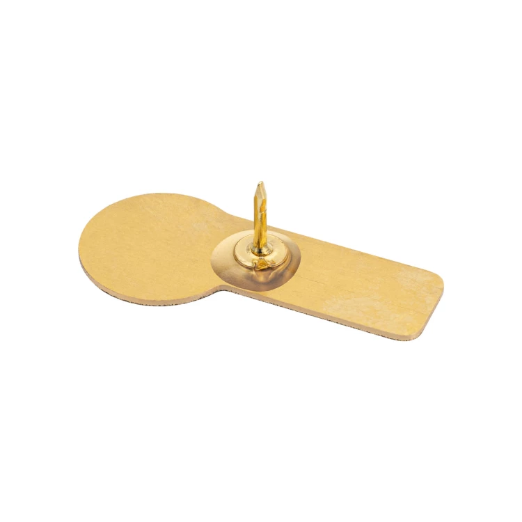 Pins z mosiądzu - doming 3D - wym. 31x14 mm - PWD042
