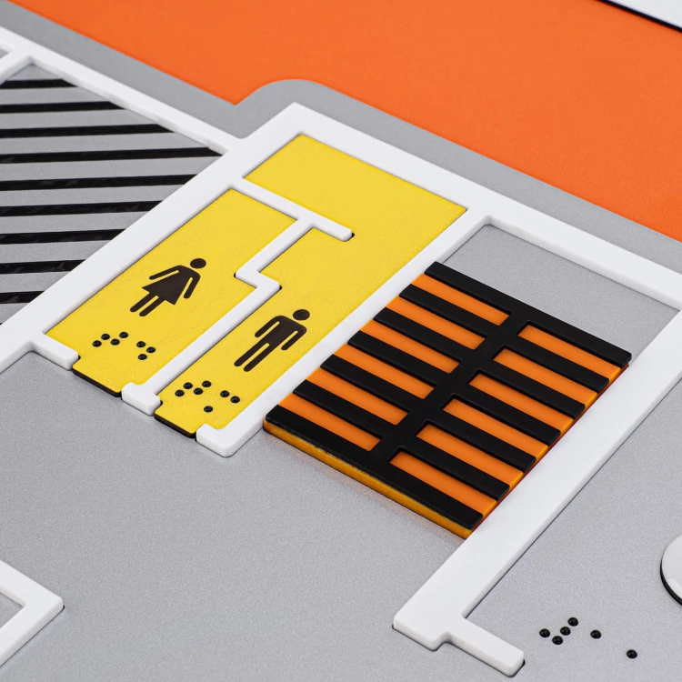 Plan tyflograficzny z pismem Braille'a - PVC twarde, 3D doming, laminat i akryl - wym. 1000x800mm - TAB639