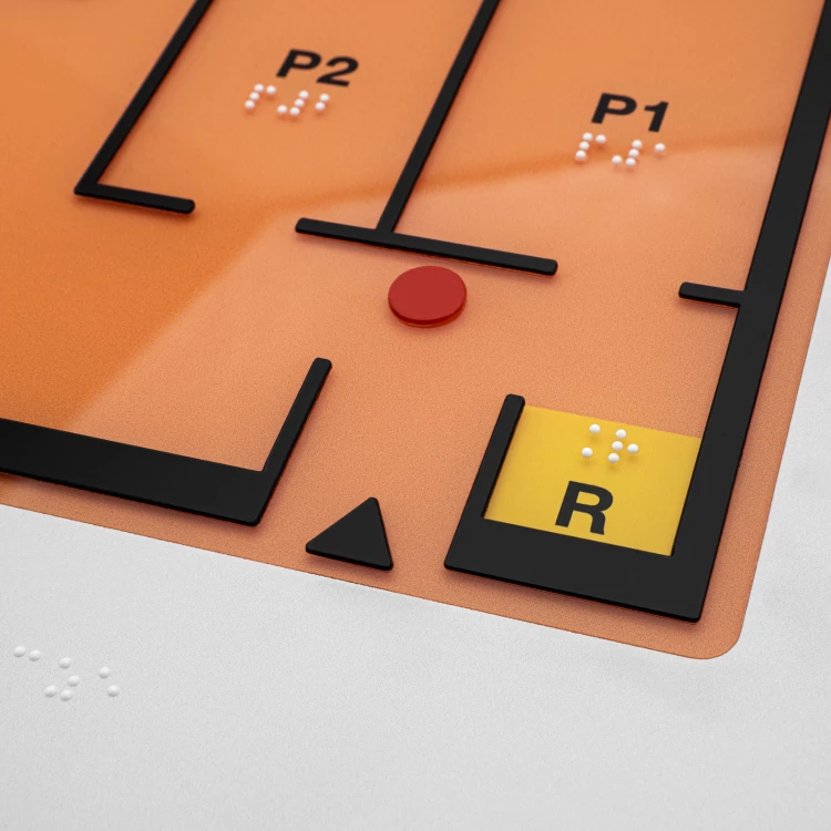 Plan tyflograficzny z pismem Braille'a - PVC twarde, tworzywo ADA i akryl - wym. 475x320 mm  - TAB666