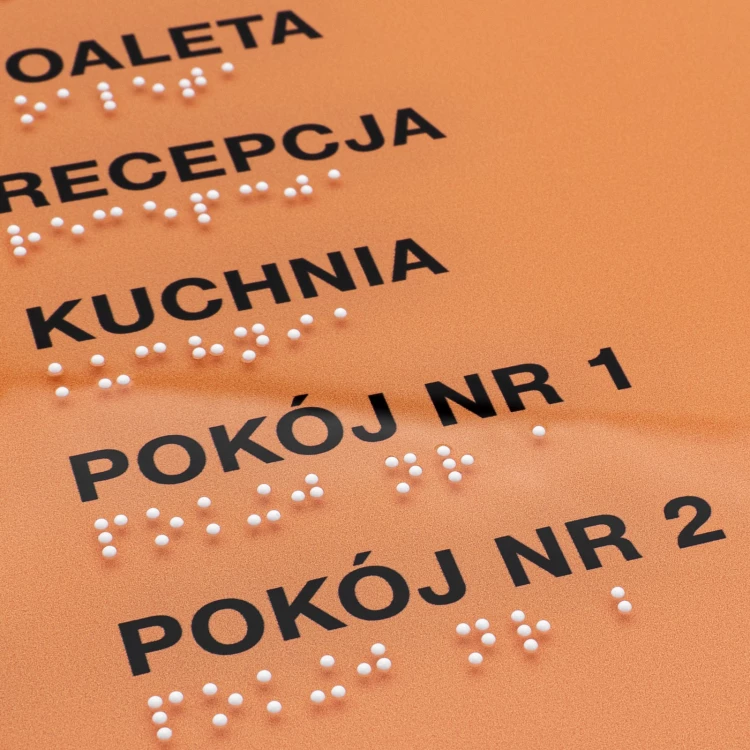 Plan tyflograficzny z pismem Braille'a - PVC twarde, tworzywo ADA i akryl - wym. 475x320 mm  - TAB666