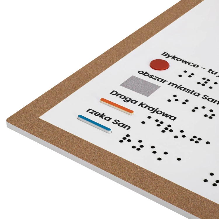 Plan tyflograficzny z pismem Braille'a - PVC twarde, tworzywo ADA, laminat i akryl - wym. 770x320 mm  - TAB668