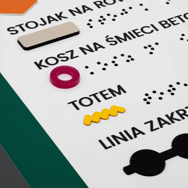 Plan tyflograficzny z pismem Braille'a - PVC twarde, tworzywo ADA, laminat i akryl - wym. 770x320 mm  - TAB668