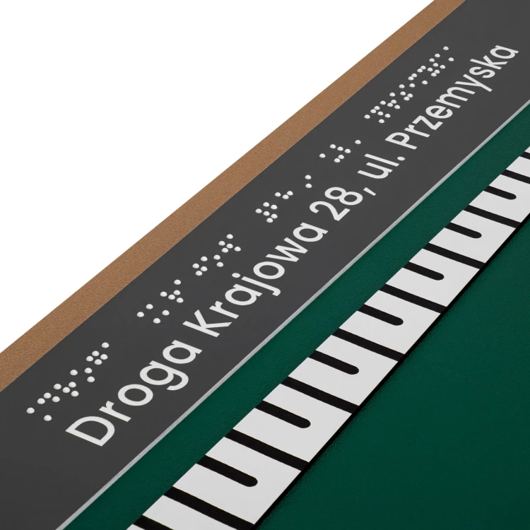 Plan tyflograficzny z pismem Braille'a - PVC twarde, tworzywo ADA, laminat i akryl - wym. 770x320 mm  - TAB668