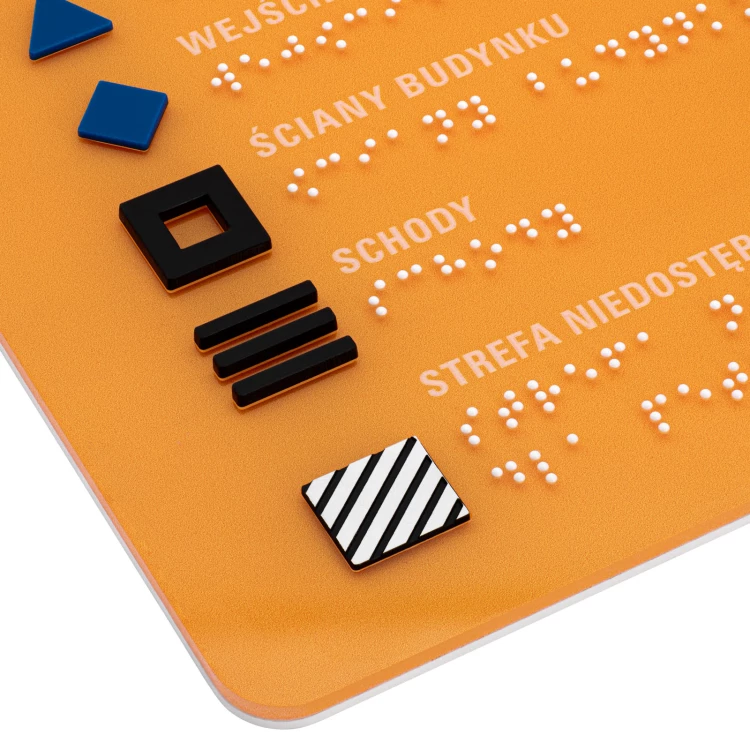 Plan tyflograficzny z pismem Braille'a - PVC twarde, tworzywo ADA, laminat i akryl - wym. 550x435 mm - TAB674