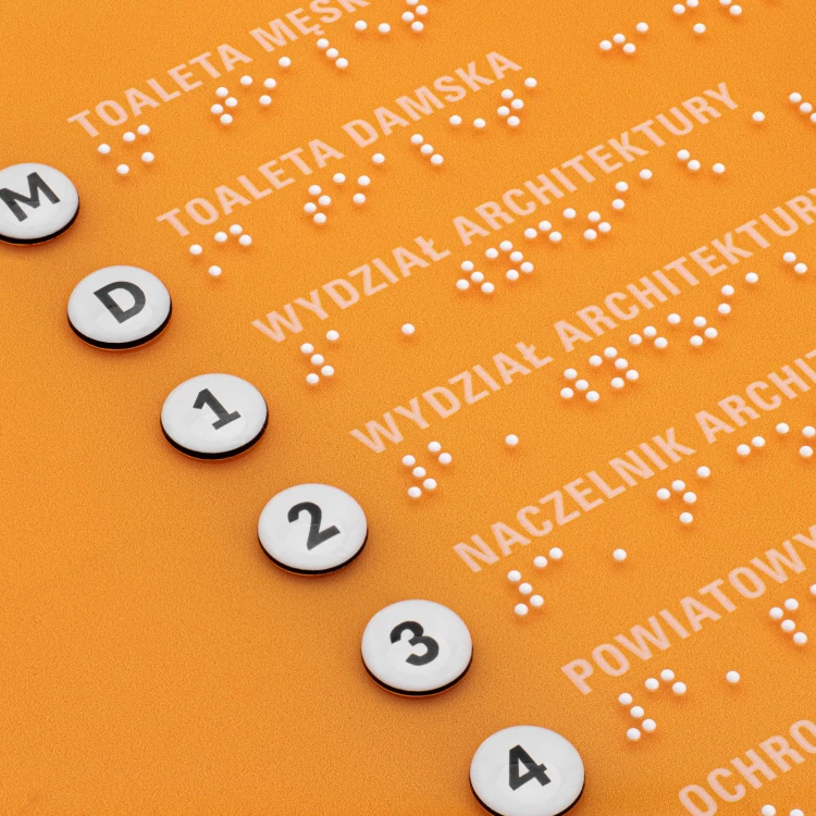 Plan tyflograficzny z pismem Braille'a - PVC twarde, tworzywo ADA, laminat i akryl - wym. 550x435 mm - TAB674