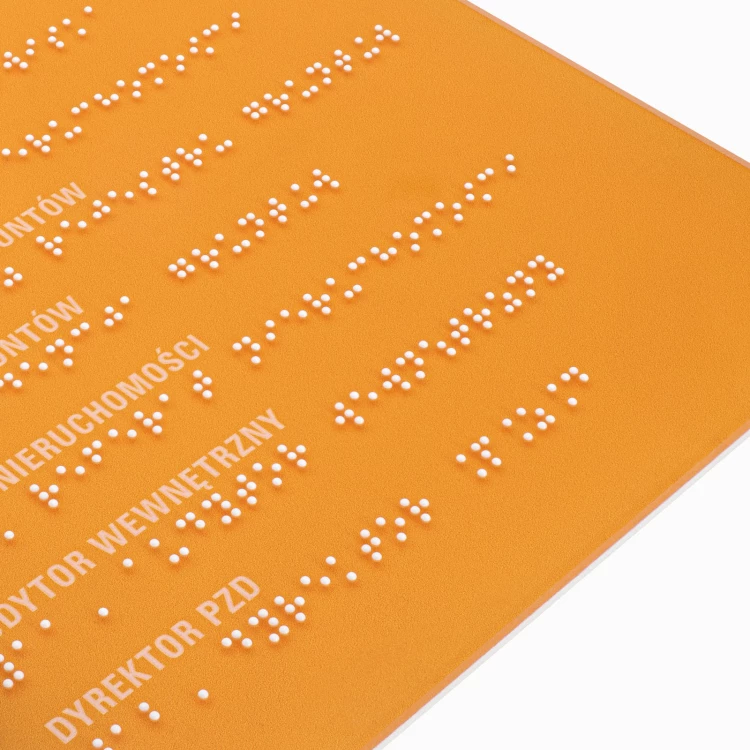 Plan tyflograficzny z pismem Braille'a - PVC twarde, tworzywo ADA, laminat i akryl - wym. 550x435 mm - TAB674