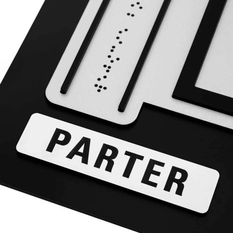 Plan tyflograficzny z pismem Braille'a i NFC - Twarde PVC, tworzywo ADA, 3D doming, laminat i akryl - wym. 900x440 mm - TAB678