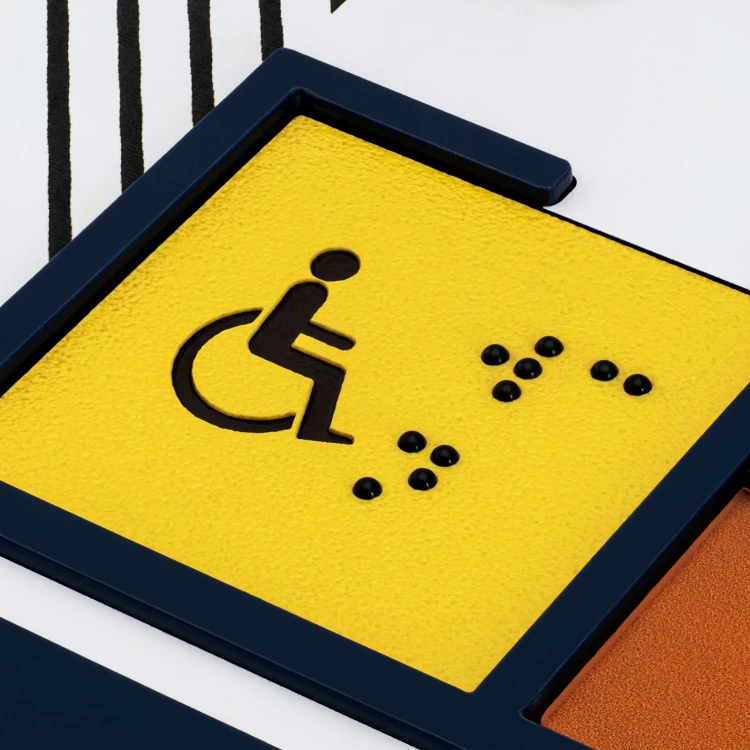 Plan tyflograficzny z pismem Braille'a - PVC twarde, tworzywo ADA, laminat i akryl - wym. 480x440 mm - TAB676