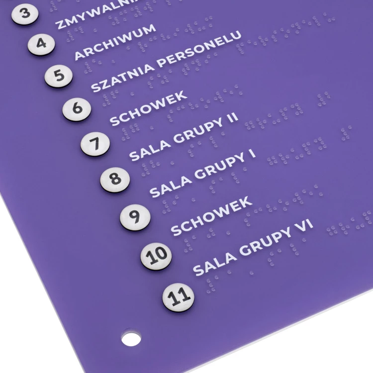 Plan tyflograficzny z pismem Braille'a - tworzywo ADA, 3D doming, laminat i akryl - wym. 690x450 mm - TAB680