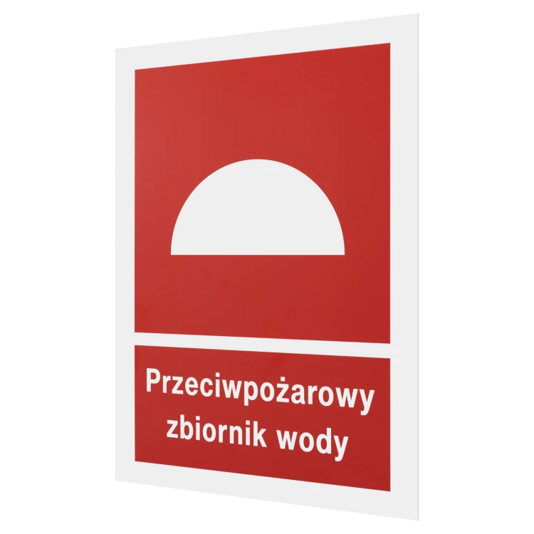 Przeciwpożarowy zbiornik wody - białe PVC z nadrukiem UV - wym. 150x200mm - TAB662