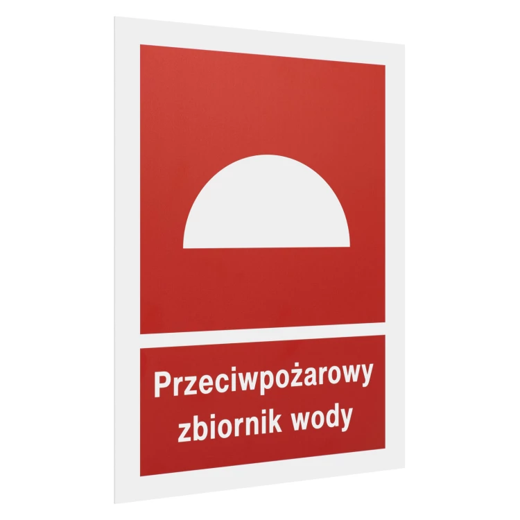Przeciwpożarowy zbiornik wody - białe PVC z nadrukiem UV - wym. 150x200mm - TAB662