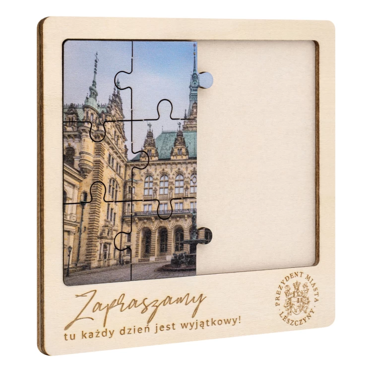 Drewniane puzzle z Twoim zdjęciem - gadżet reklamowy - wymiar 164x147mm - PZD008