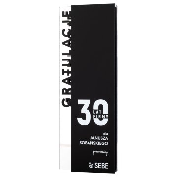 Statuetka akrylowa z logo na jubileusz firmy - wys. 23 cm - DTA118