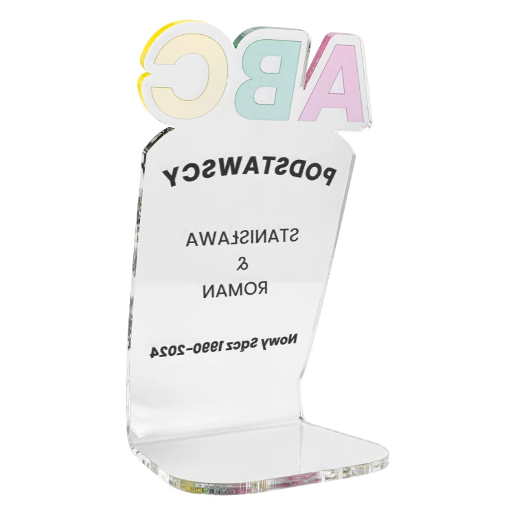 Statuetka akrylowa z nadrukiem UV - wym. 70x106 mm - DTA172
