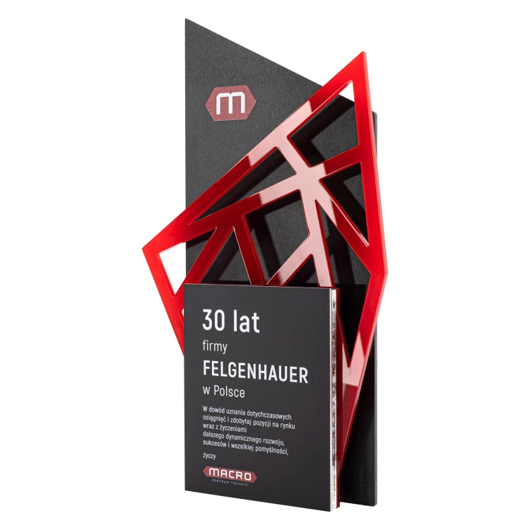 Statuetka biznesowa jubileuszowa z logo firmy - wys. 25 cm - DTA127