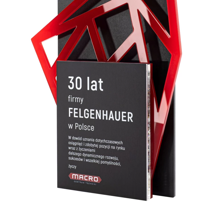 Statuetka biznesowa jubileuszowa z logo firmy - wys. 25 cm - DTA127