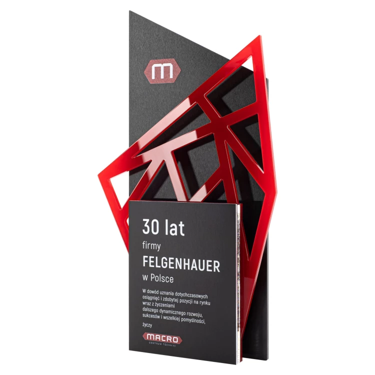 Statuetka biznesowa jubileuszowa z logo firmy - wys. 25 cm - DTA127