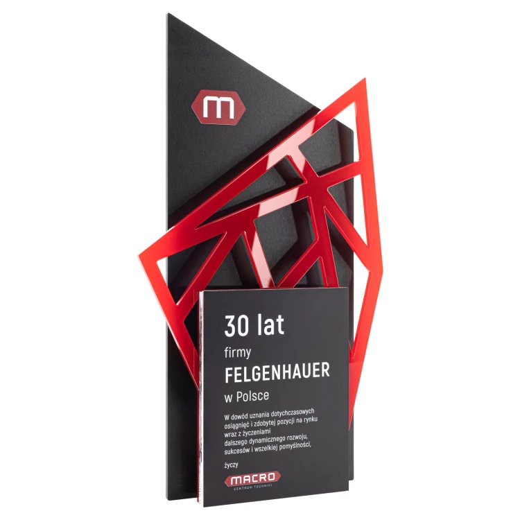 Statuetka biznesowa jubileuszowa z logo firmy - wys. 25 cm - DTA127