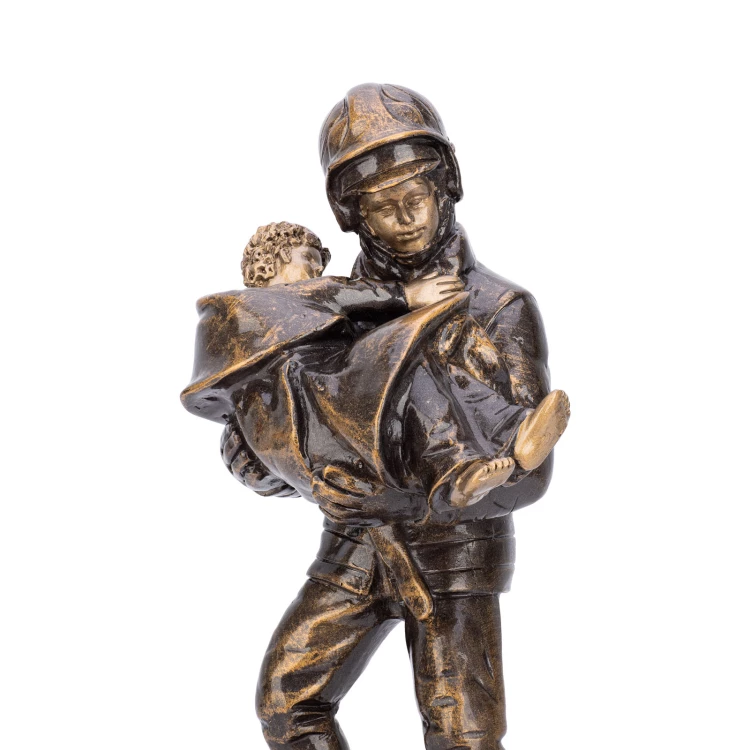 Statuetka Strażak - odlewana z Twoim grawerem - wys. 27,5 cm - FOL068