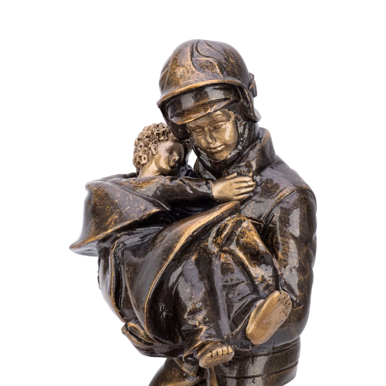 Statuetka Strażak - odlewana z Twoim grawerem - wys. 27,5 cm - FOL068